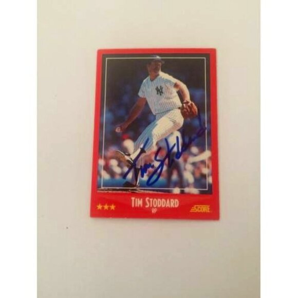 TIM STODDARD IP AUTOGRAPHED 1988 SCORE #258 - NY YANKEES (028) - Picture 1 of 2